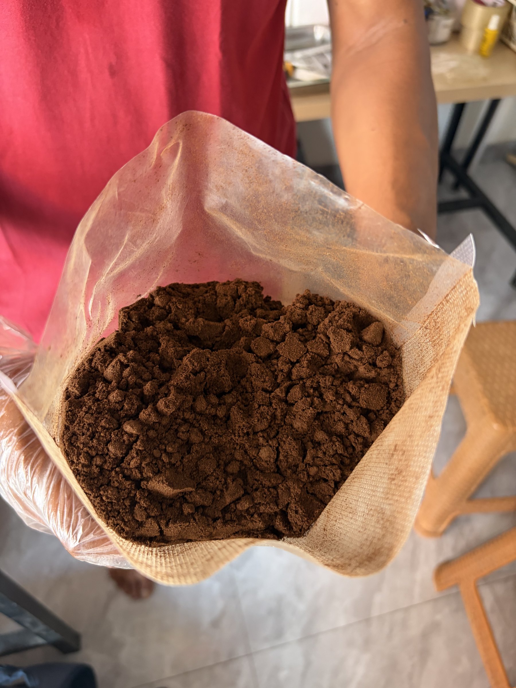 An open bag of vanilla powder